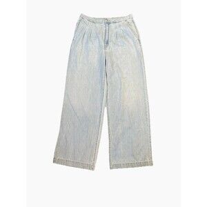 Madewell The Harlow Wide-Leg Jeans Airy Denim Pleated Noll Wash Sz 27‎ READ